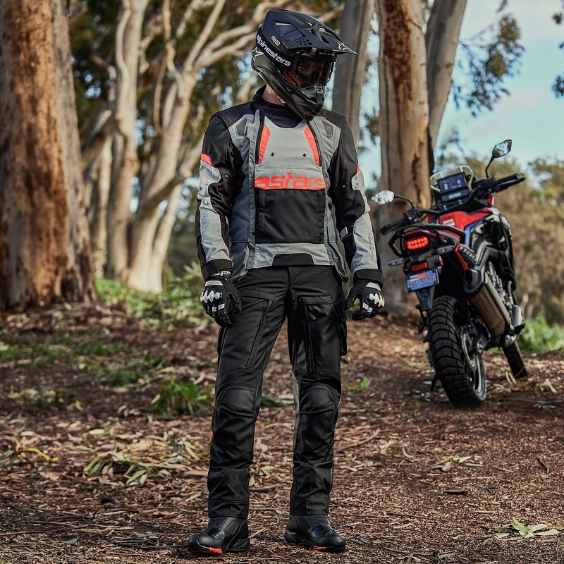 Jachetă moto Alpinestars Halo Drystar Gri deschis-Gri închis-Negru-Roșu fluo