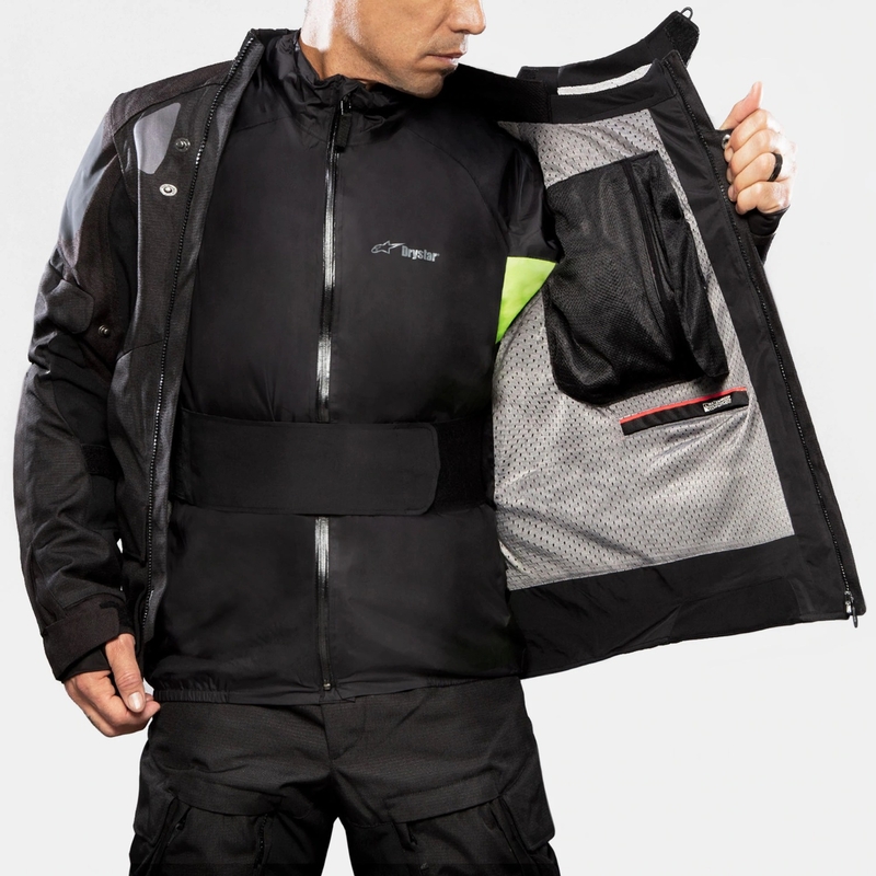 Jachetă moto Alpinestars Halo Drystar Gri deschis-Gri închis-Negru-Roșu fluo