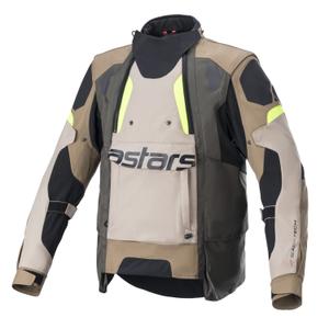 Jachetă moto Alpinestars Halo Drystar Kaki-Bej-Galben Fluo