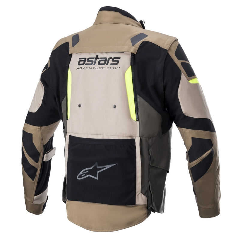 Jachetă moto Alpinestars Halo Drystar Kaki-Bej-Galben Fluo