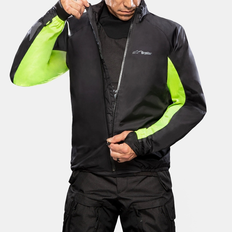 Jachetă moto Alpinestars Halo Drystar Kaki-Bej-Galben Fluo