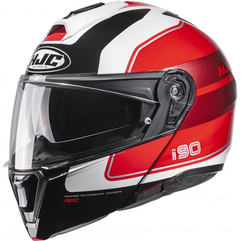 Cască de motocicletă rabatabilă HJC i90 Wasco MC1 roșu-negru