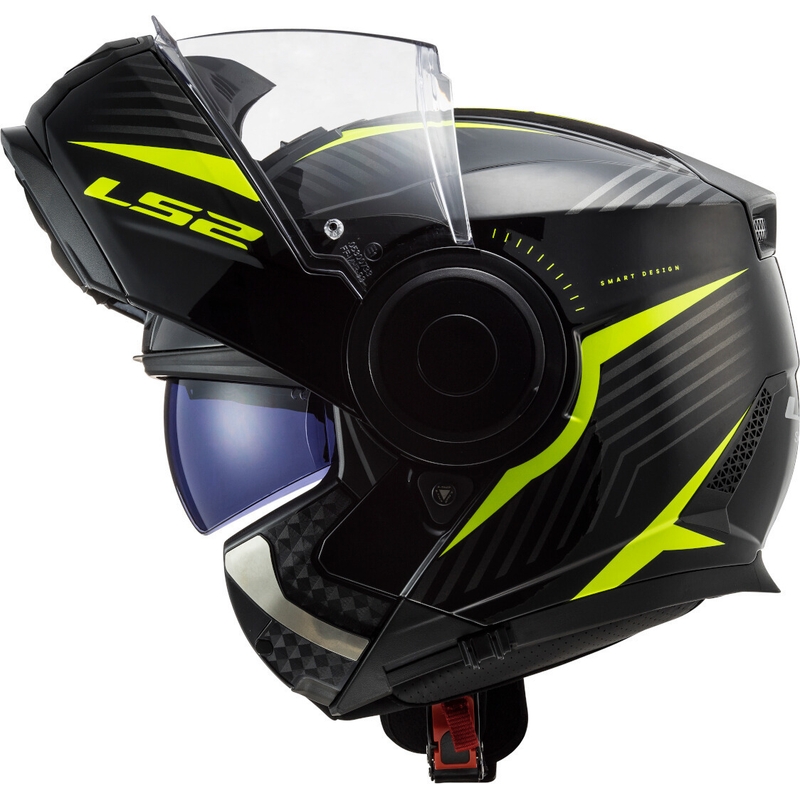 Casca de motocicleta rabatabila LS2 FF902 Scope Skid negru-galben fluo - II. calitate
