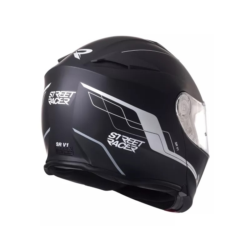 Cască de motocicletă flip-up Street Racer SR V1 negru-alb - II. calitate