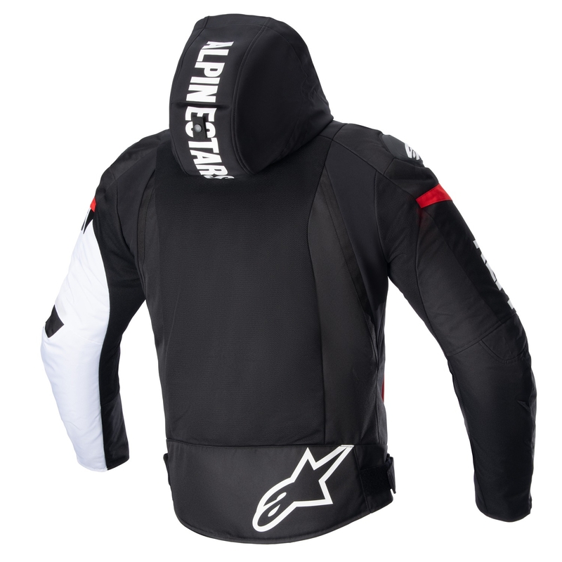 Jacheta moto Alpinestars Zaca Air Waterproof negru-alb-rosu fluo