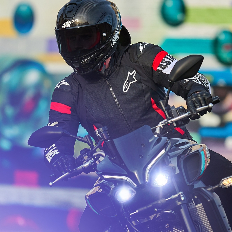 Jacheta moto Alpinestars Zaca Air Waterproof negru-alb-rosu fluo