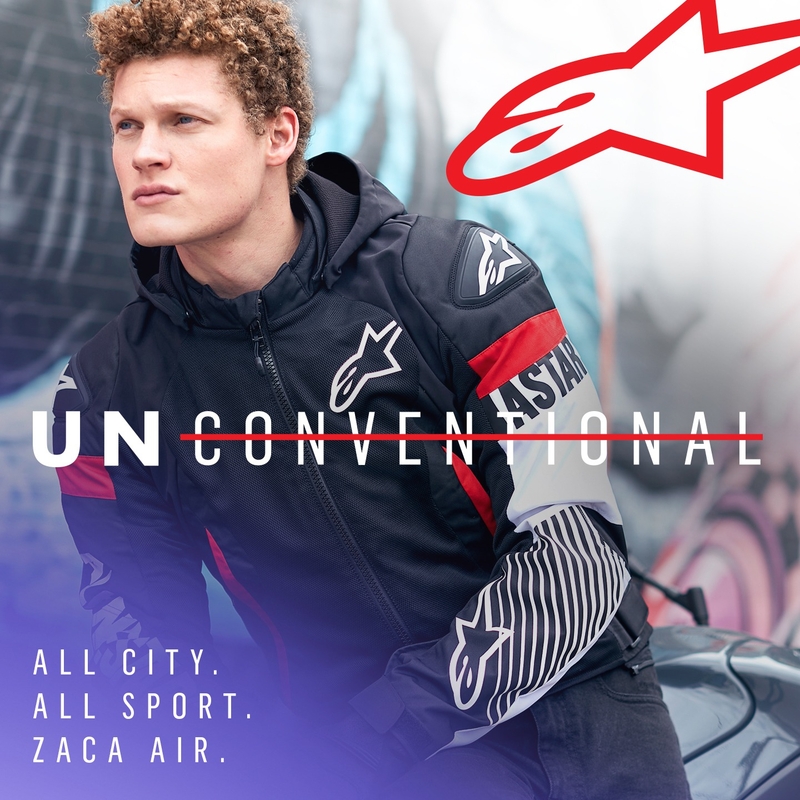 Jacheta moto Alpinestars Zaca Air Waterproof negru-alb-rosu fluo