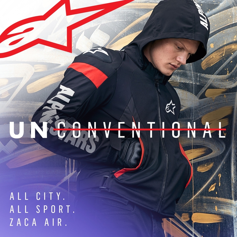 Jacheta moto Alpinestars Zaca Air Waterproof negru-alb-rosu fluo