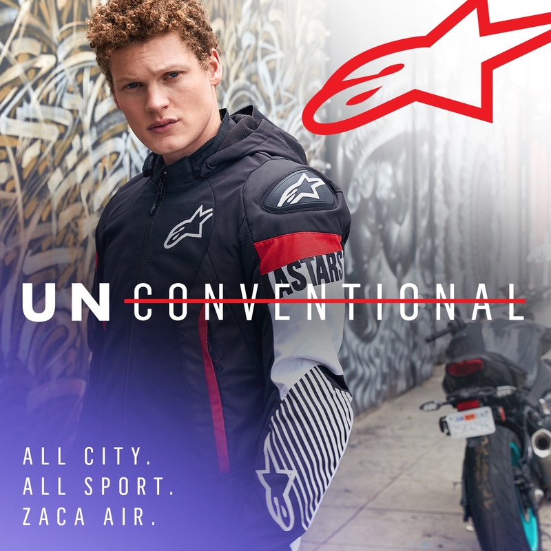 Jacheta moto Alpinestars Zaca Air Waterproof negru-alb-rosu fluo
