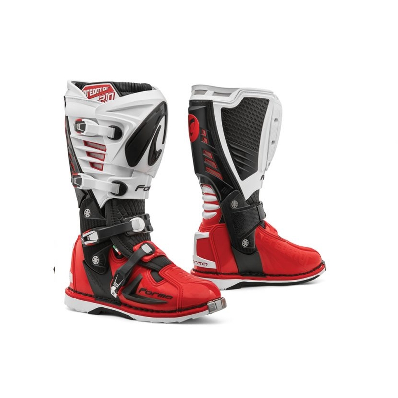 Ghete moto Forma Predator 2.0 negru-alb-rosu