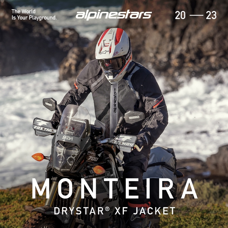 Jachetă moto Alpinestars Monteira Drystar XF gri închis-negru-roșu