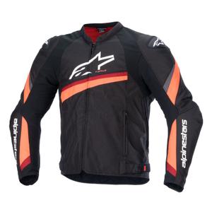 Jacheta moto Alpinestars T-GP PLUS R 4 negru-rosu fluo
