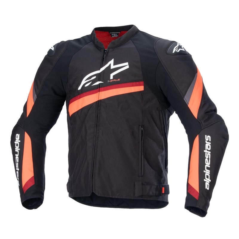 Jacheta moto Alpinestars T-GP PLUS R 4 negru-rosu fluo