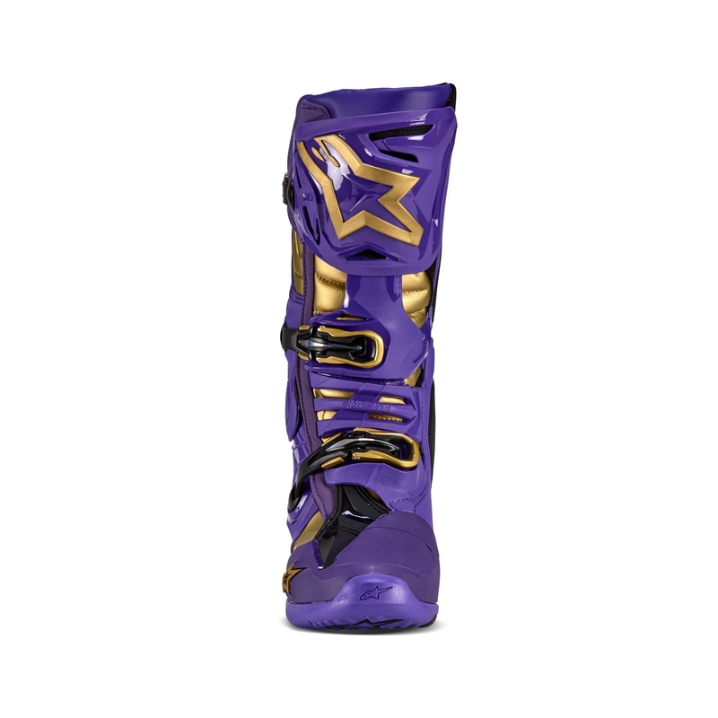 Cizme de motocicletă Alpinestars Tech 10 Ediție limitată Champ Purple-Gold