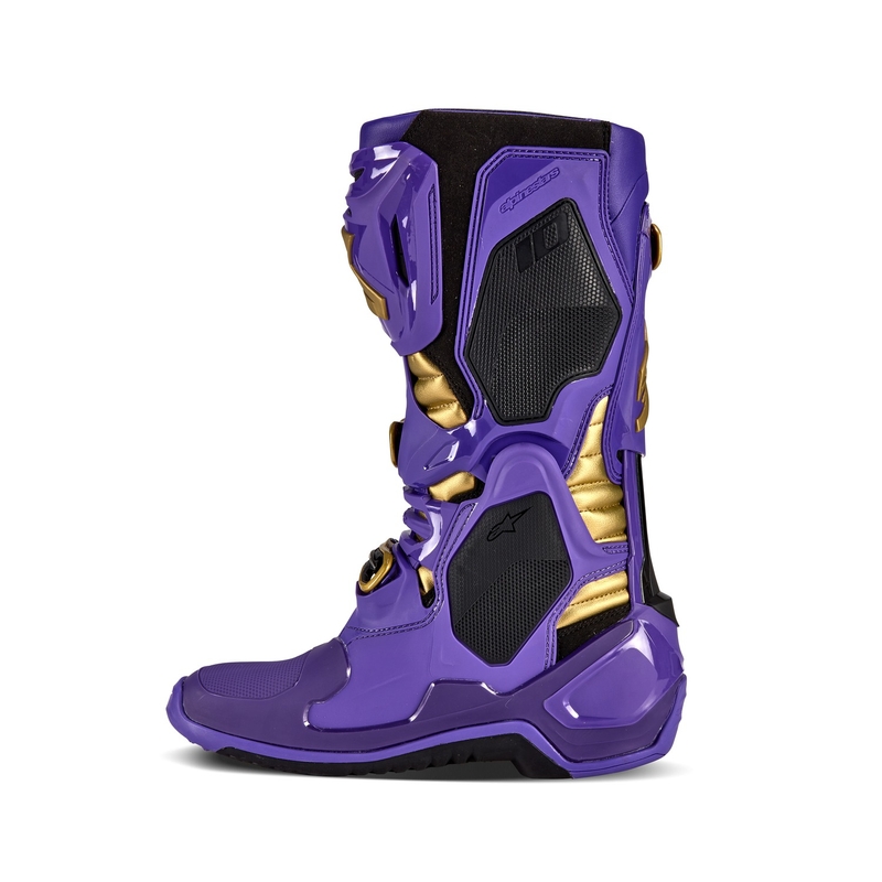 Cizme de motocicletă Alpinestars Tech 10 Ediție limitată Champ Purple-Gold
