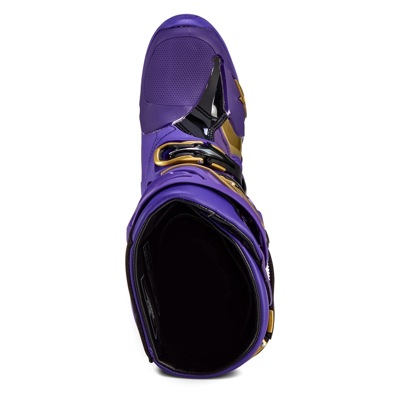 Cizme de motocicletă Alpinestars Tech 10 Ediție limitată Champ Purple-Gold