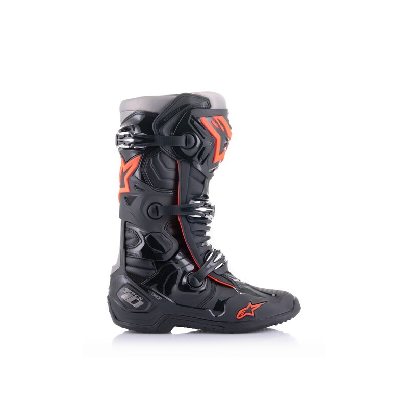 Ghete moto Alpinestars Tech 10 negru-rosu fluo-gri