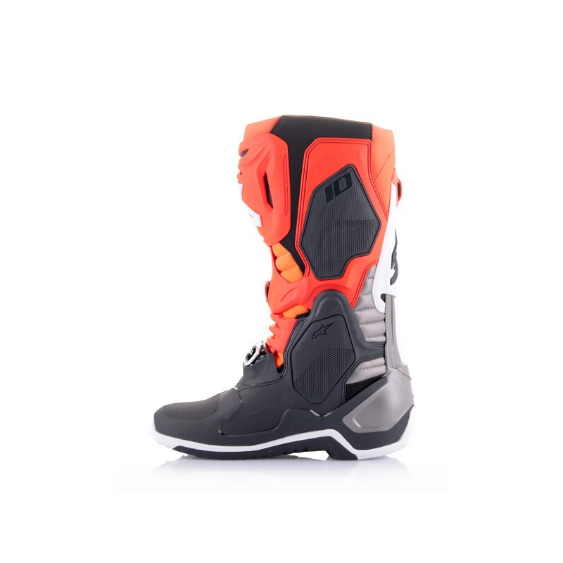 Ghete moto Alpinestars Tech 10 portocaliu-galben-violet-alb-negru
