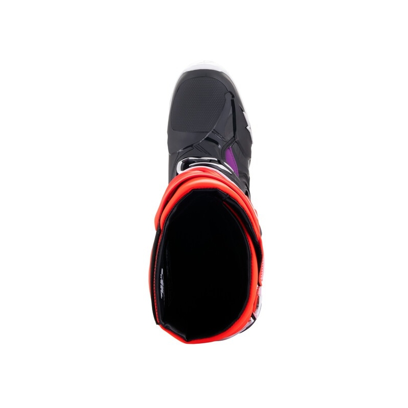 Ghete moto Alpinestars Tech 10 portocaliu-galben-violet-alb-negru