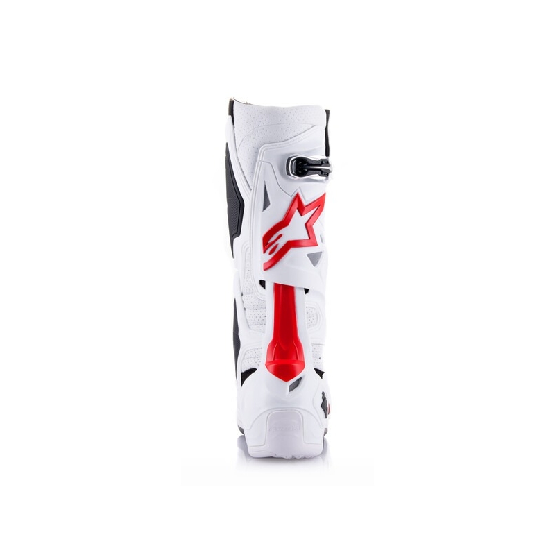 Ghete Moto Alpinestars Tech 10 Supervented Perforate Alb-Roșu-Negru