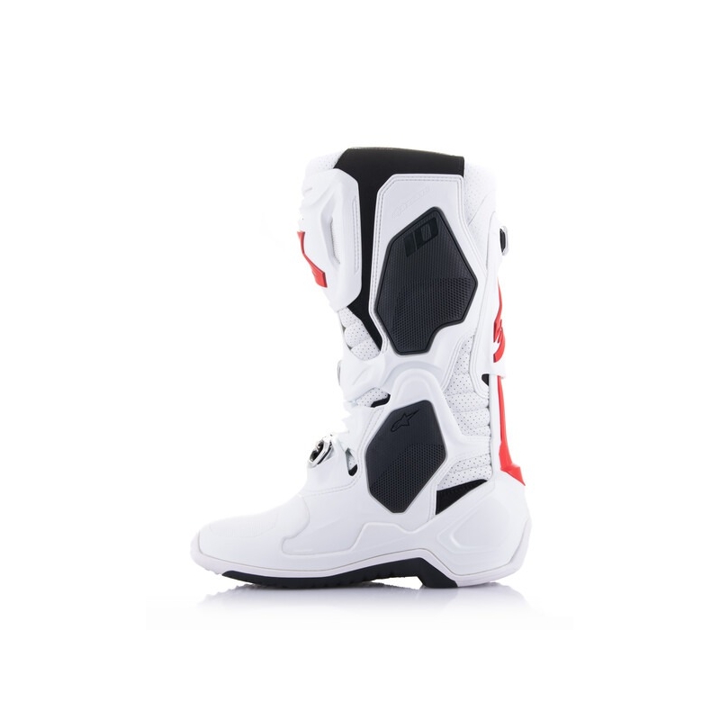 Ghete Moto Alpinestars Tech 10 Supervented Perforate Alb-Roșu-Negru