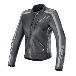Jachetă de motocicletă din piele pentru femei Alpinestars Stella Dyno negru-gri