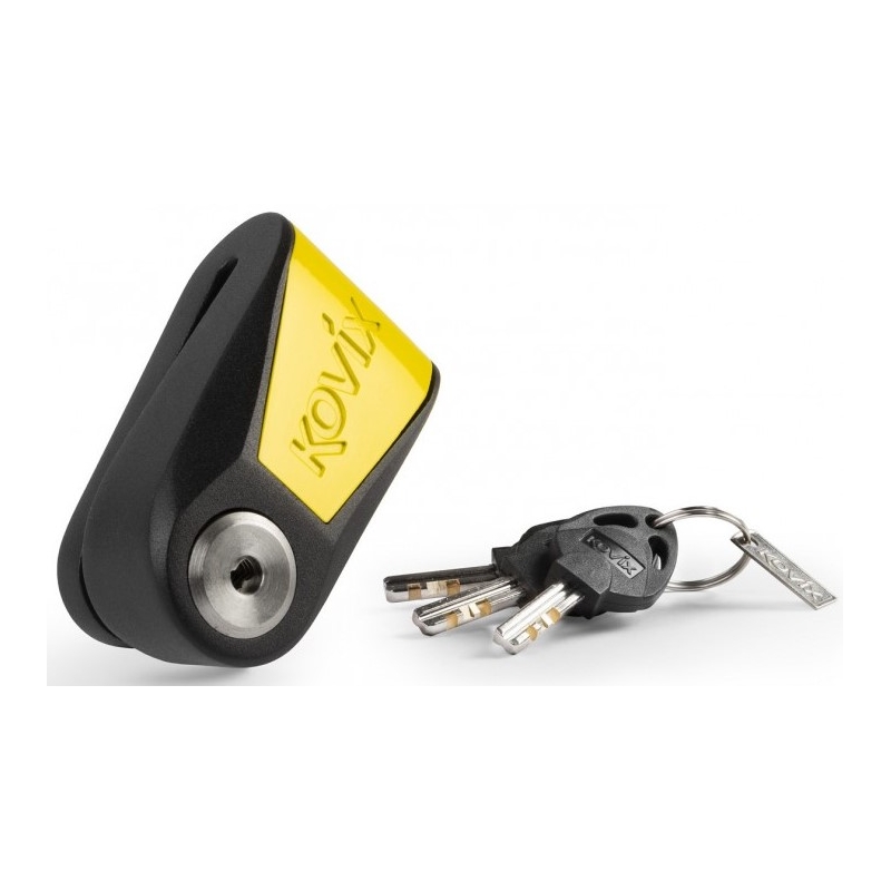 Blocaj pentru frâne pe disc cu alarmă KOVIX KNL15 negru-galben