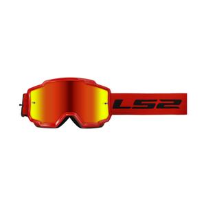 Ochelari de motocross LS2 Charger roșu cu plexiglas iridiu