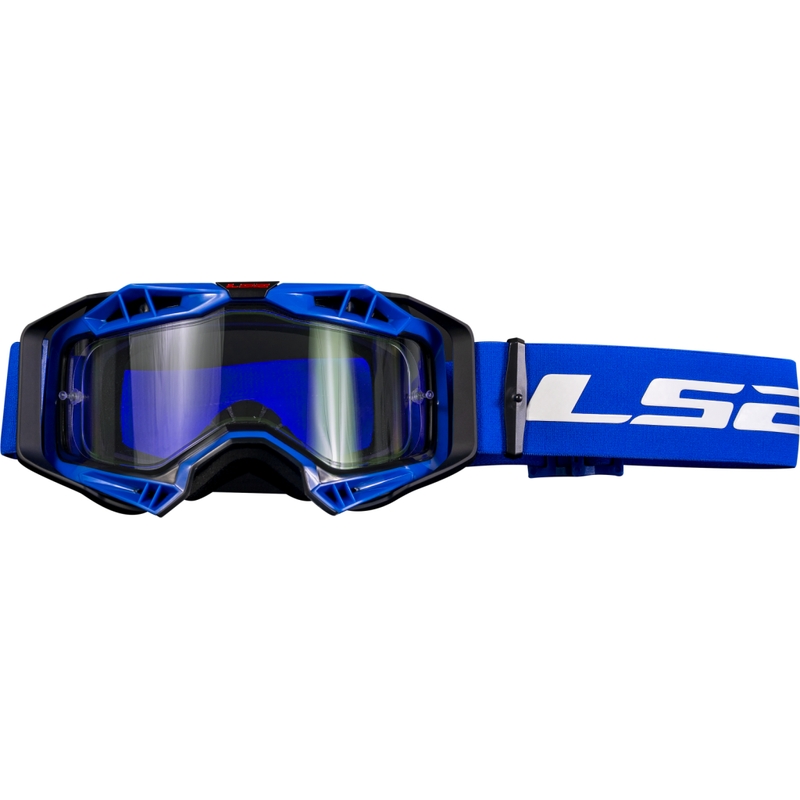 Ochelari de protecție de motocross LS2 Aura Enduro plexiglas transparent negru-albastru