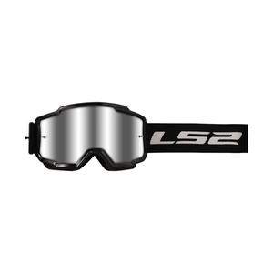 Ochelari de motocross LS2 Charger negri cu plexiglas argintiu