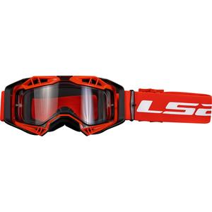 Ochelari de protecție de motocross LS2 Aura Enduro plexiglas transparent roșu