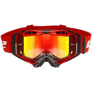 Ochelari de motocross LS2 Aura PRO plexiglass iridiu negru-rosu