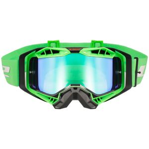 Ochelari de motocross LS2 Aura PRO plexiglass iridiu negru-verde