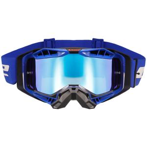 Ochelari de motocross LS2 Aura PRO plexiglass iridiu negru-albastru