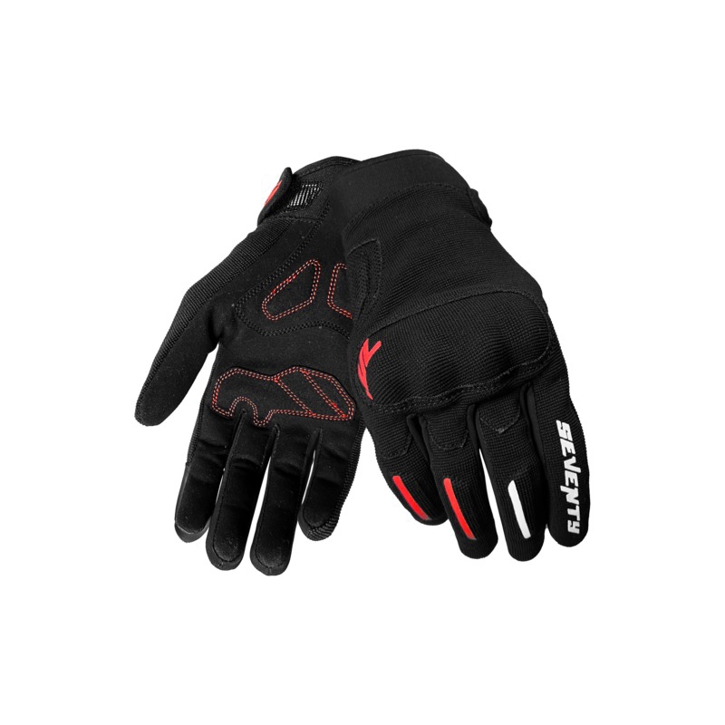 Mănuși de motocicletă Seventy Degrees SD-C40 Asphalt negru-roșu