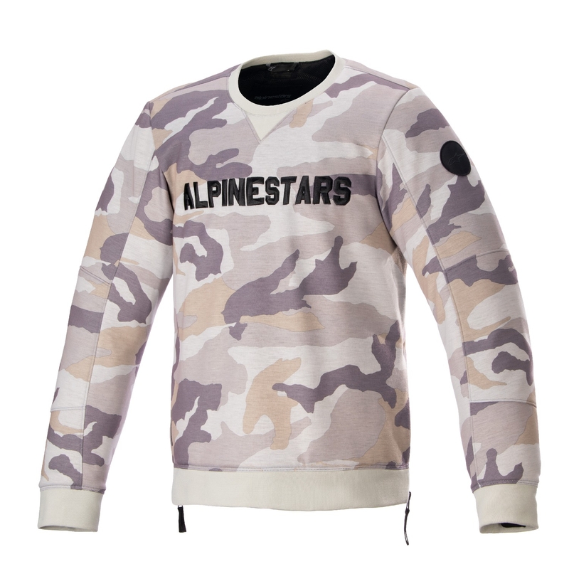 Hanorac motocicletă Alpinestars Legit Crew Fleece, gri camo deschis