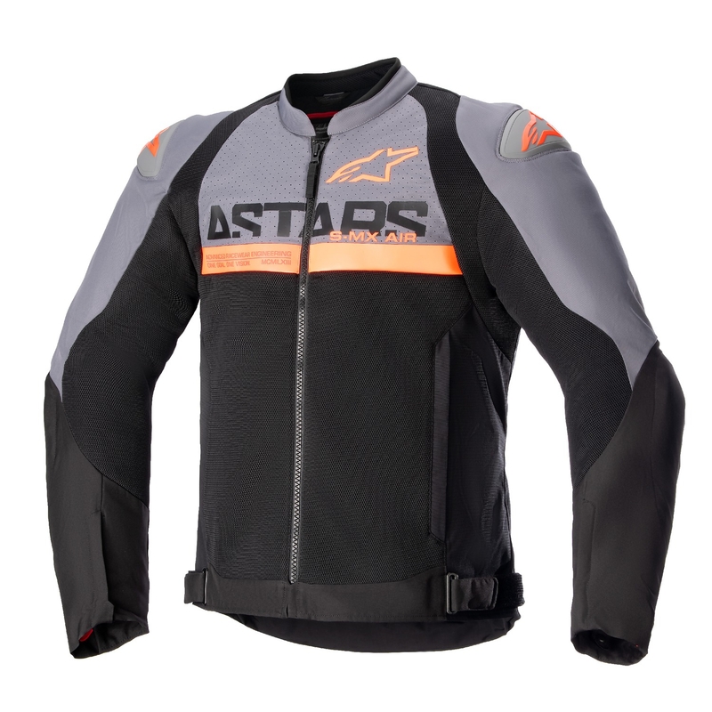 Geacă moto Alpinestars SMX Air gri închis-negru-portocaliu fluo