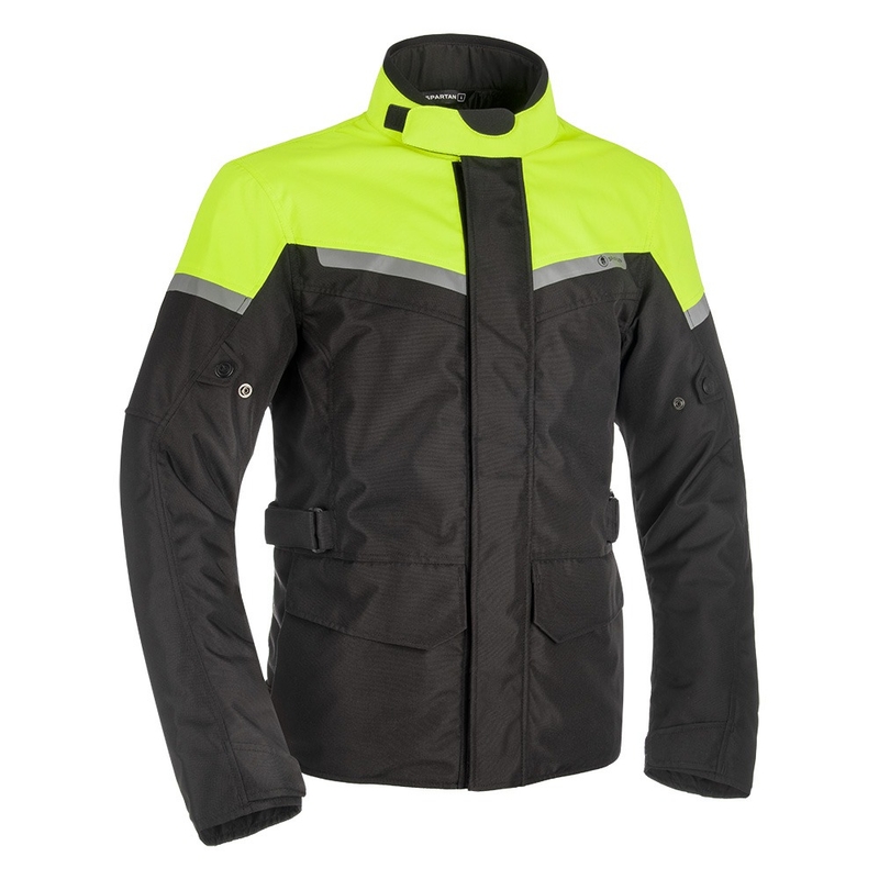 Geaca moto Oxford Spartan Long WP negru-galben fluo