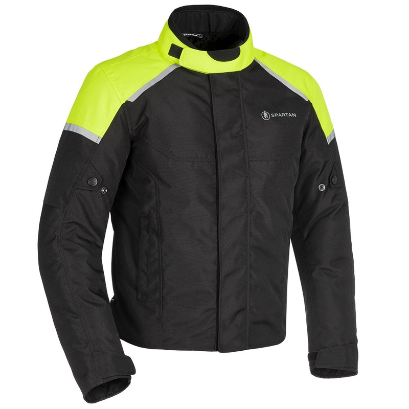 Geaca moto Oxford Spartan Short WP negru-galben fluo