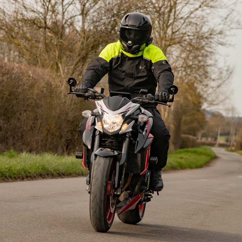 Geaca moto Oxford Spartan Short WP negru-galben fluo