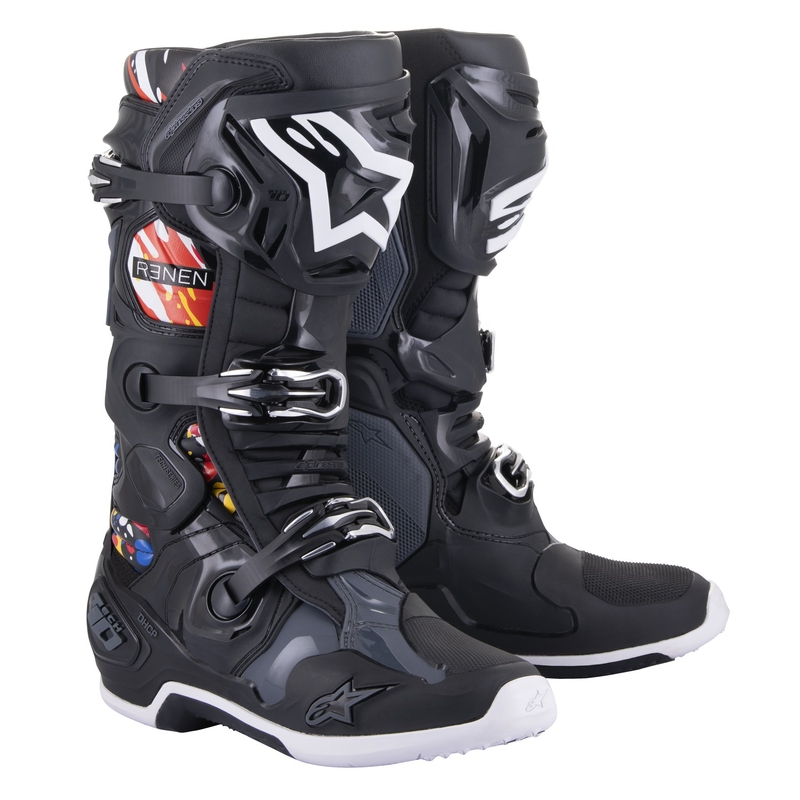 Cizme moto Alpinestars Tech 10 Limited Edition Renen negru-gri-alb-multicolor