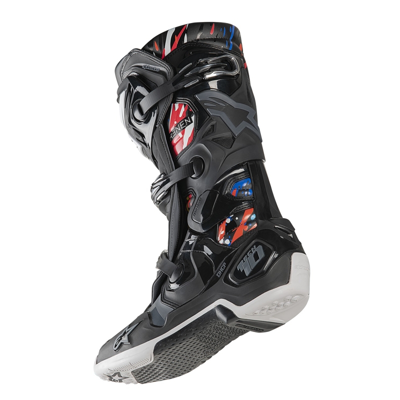Cizme moto Alpinestars Tech 10 Limited Edition Renen negru-gri-alb-multicolor