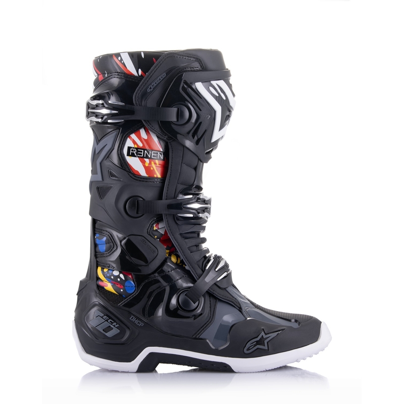 Cizme moto Alpinestars Tech 10 Limited Edition Renen negru-gri-alb-multicolor