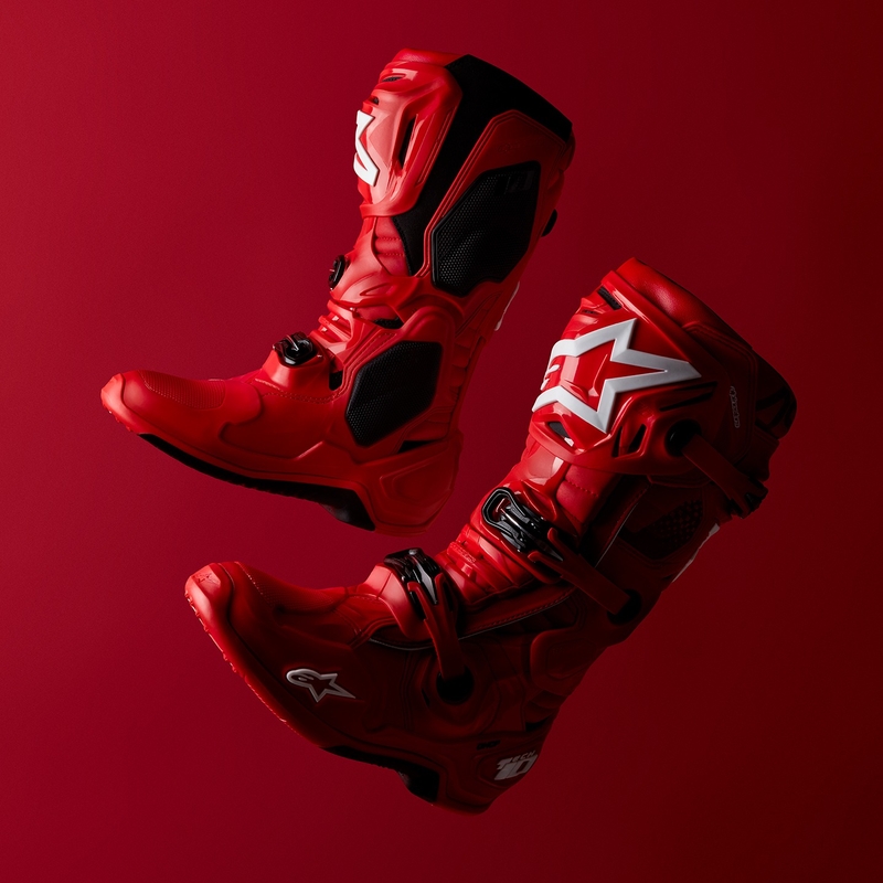 Ghete moto Alpinestars Tech 10 roșii