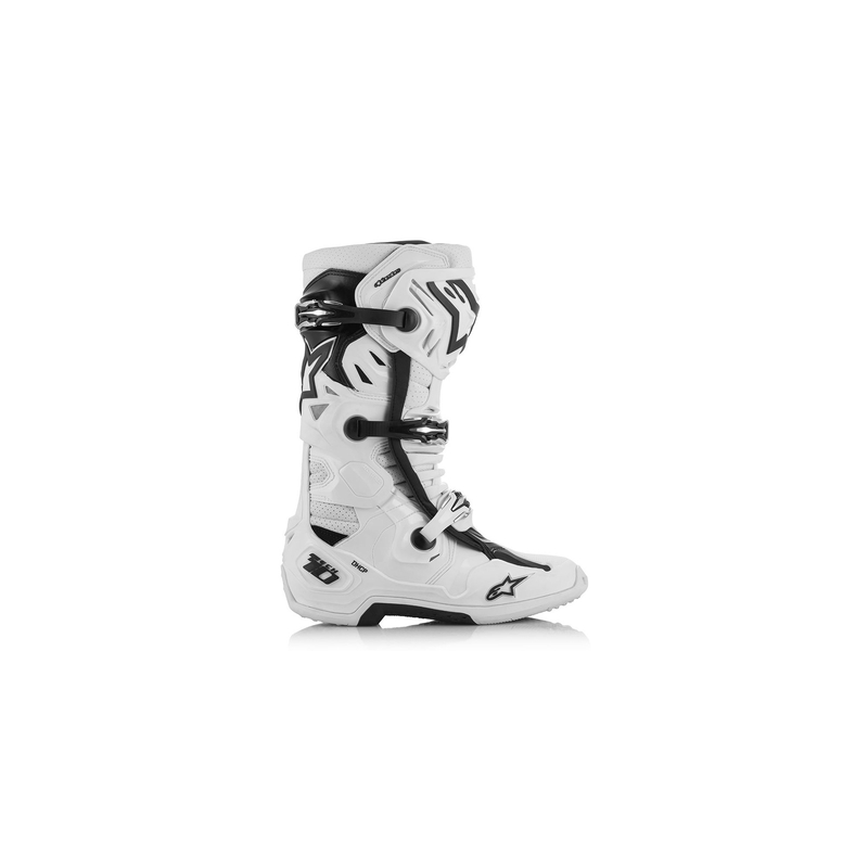 Ghete Moto Alpinestars Tech 10 Supervented Perforate Alb