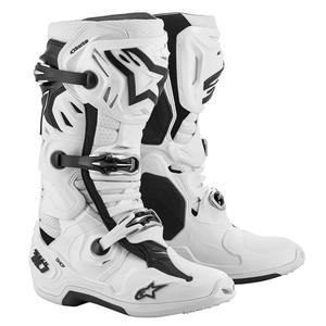 Ghete Moto Alpinestars Tech 10 Supervented Perforate Alb