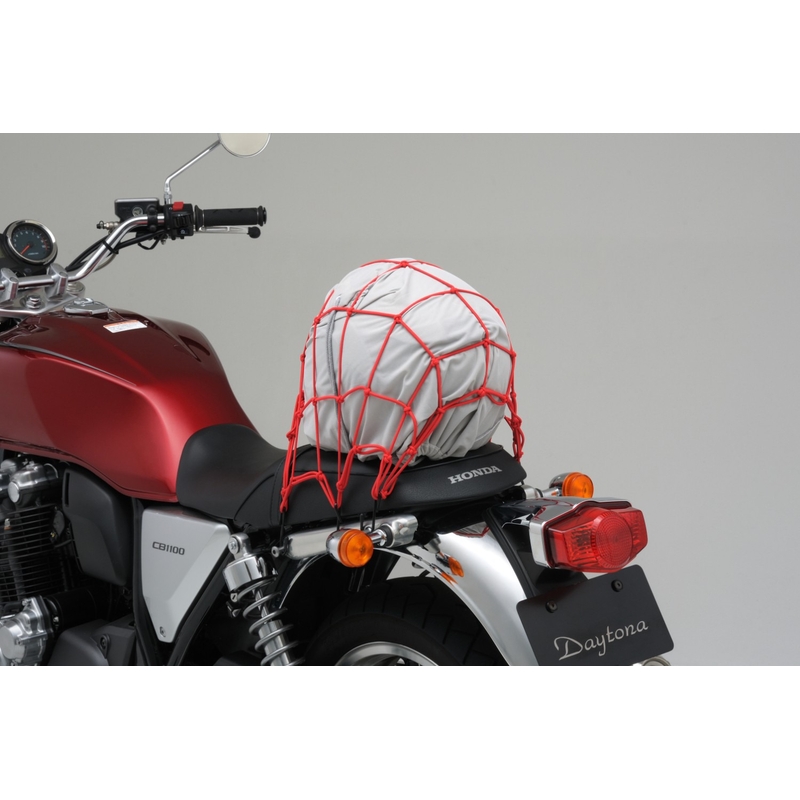 Plasa de bagaje moto flexibila cu carlige metalice Daytona 40 x 40 cm rosu