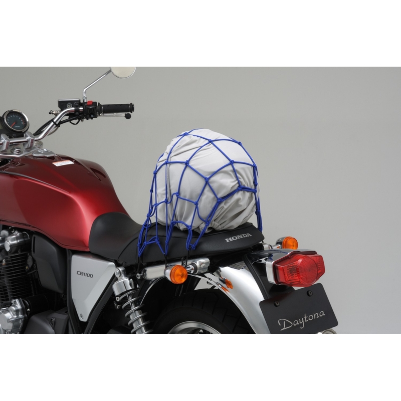 Plasa de bagaje flexibila pentru motociclete cu carlige metalice Daytona 40 x 40 cm albastru