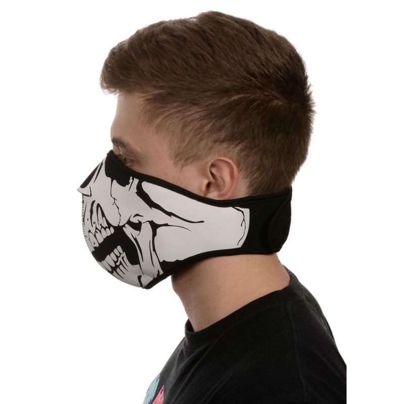 Mască de față Emerze Skull alb-negru