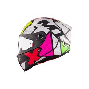 Casca moto integrala MT REVENGE 2 S Light CO alb-roz-galben lucios